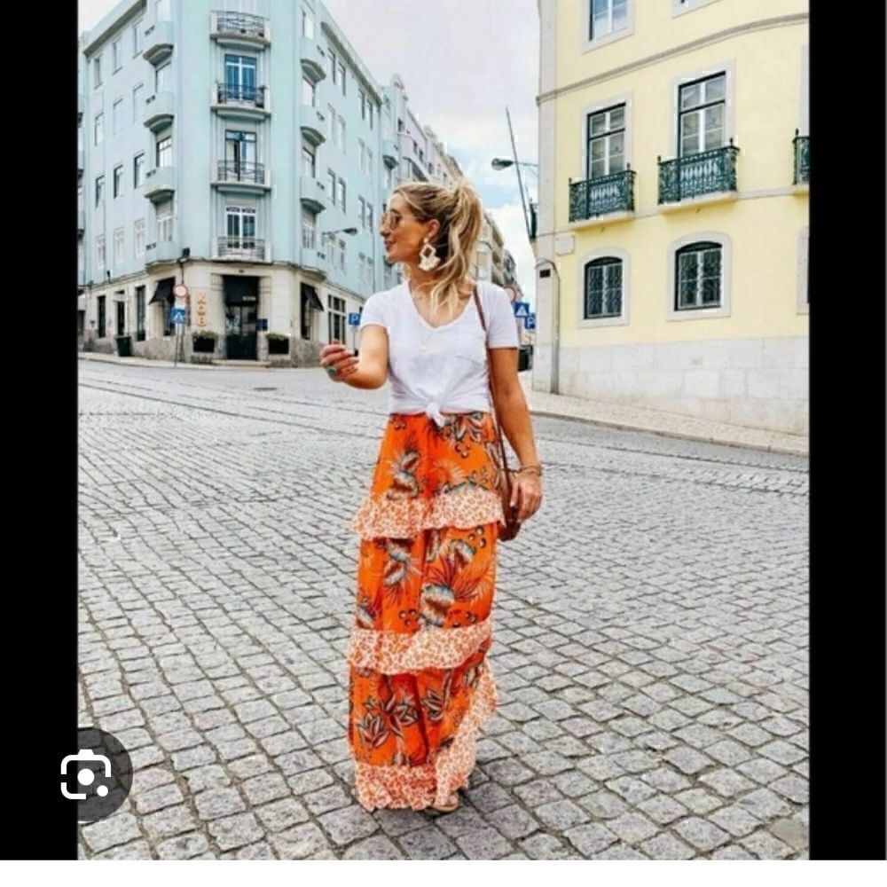 Farm Rio ruffle tiered maxi skirt NWT - Picture 6 of 8